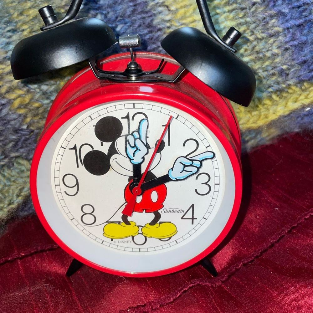 Disney Sunbeam Red Mickey Mouse Alarm Clock vintage - Picture 7 of 7